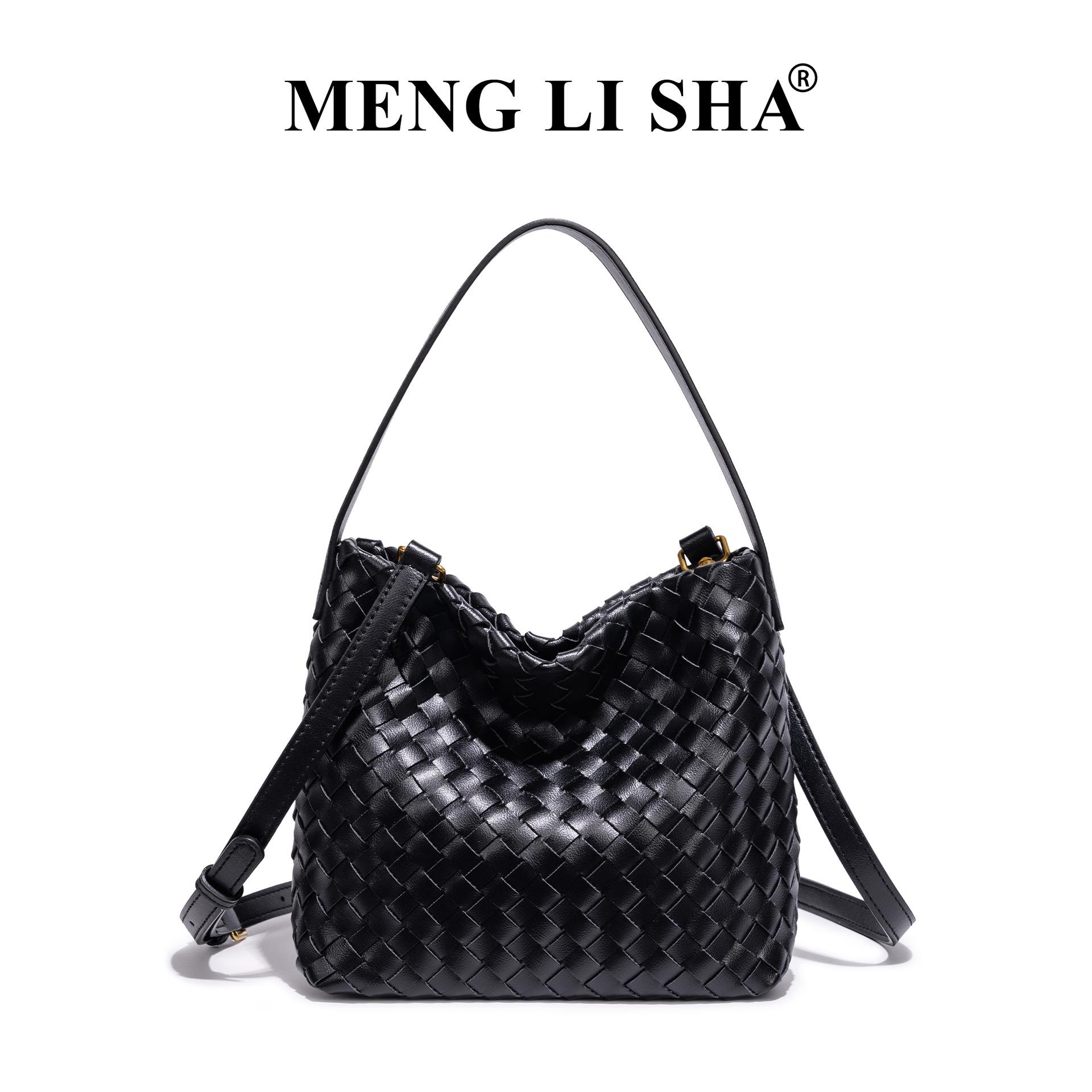 

Popular Handmade Woven Bag, Simple and Versatile, One Shoulder Crossbody Tote Bag, Commuting Hand-held Bucket Bag чёрный