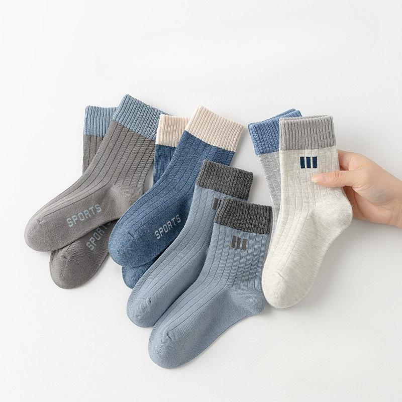 

5 пар детских носков для мальчиков, теннисная серия, детские спортивные носки для школьников, весна-осень, мягкие хлопковые носки средней длины для малышей 0-2Years