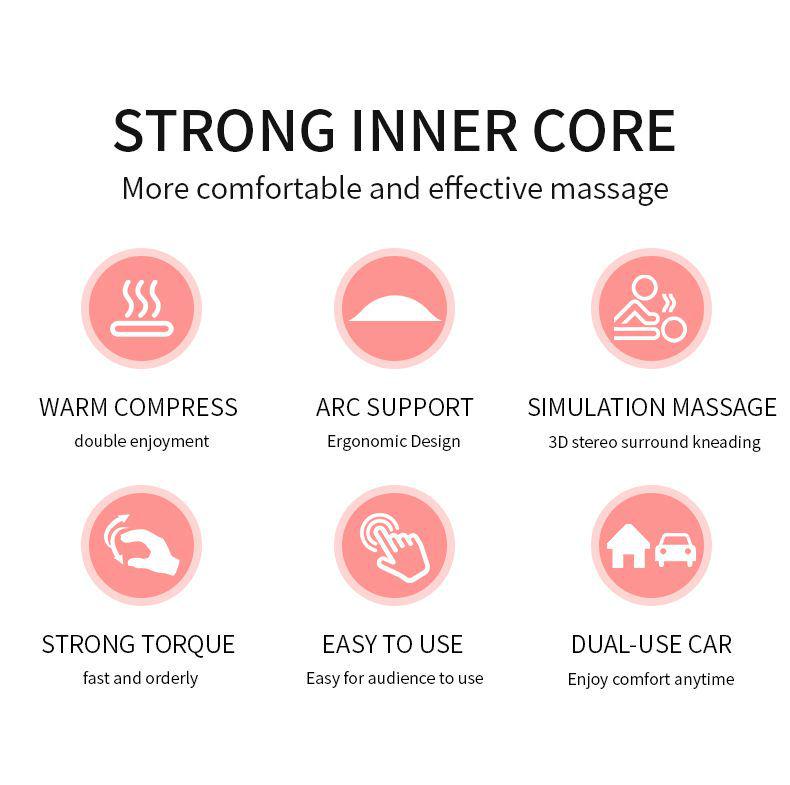 Dual-Use Electric Neck, Shoulder, and Back Massager Pillow for Home and Car