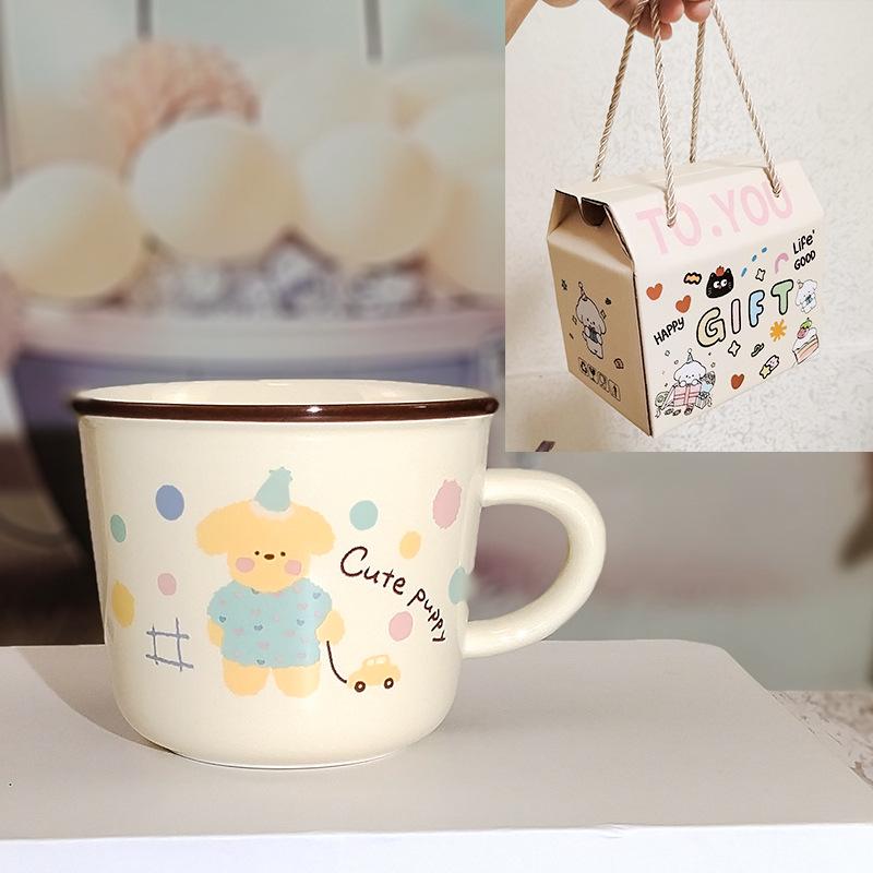 Roztomilý zvířecí ráj Kreslený keramický hrnek Zvířátko Roztomilý hrnek Dárek k narozeninám pro muže a ženy Hrnky na kávu na párty