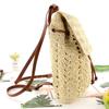 Women Straw Backpack Handmade Woven Casual Beach Holiday Shoulders Bucket Bag