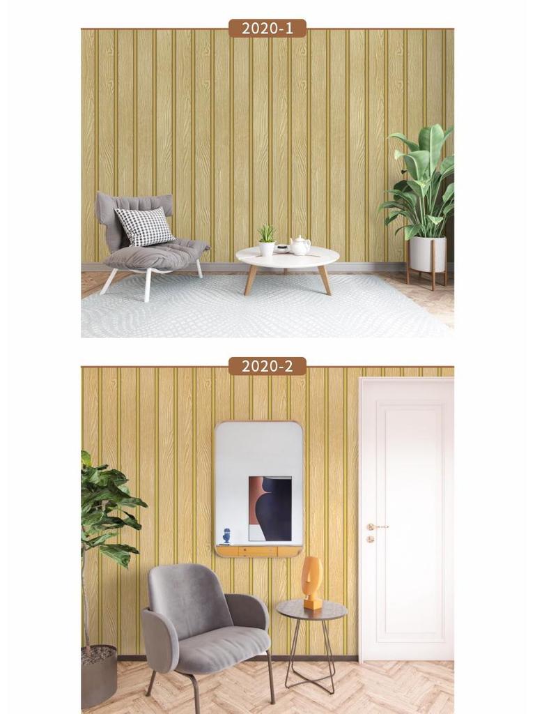 3D PVC Imitation Wood Lattice Wallpaper for Bedroom, Living Room, or Study