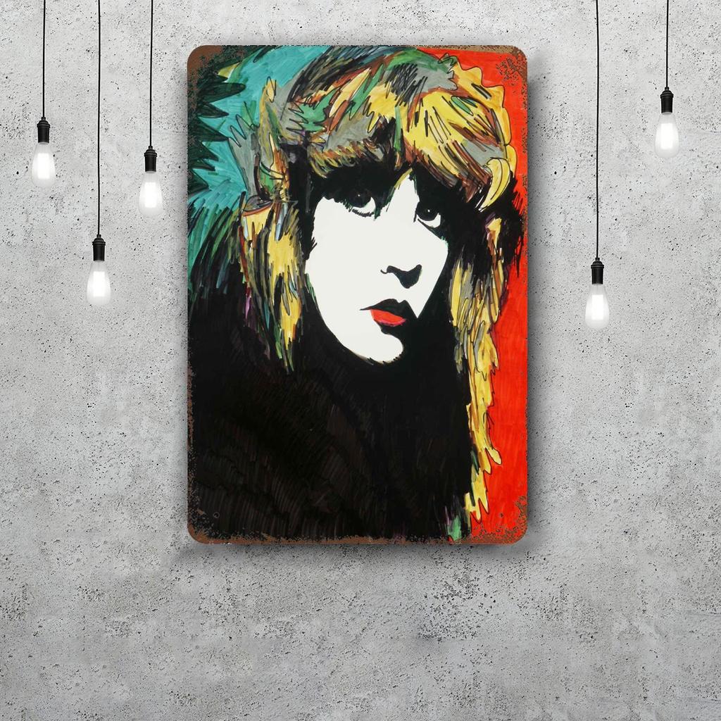 Mfoever Latta Stevie Nicks Segni Metallici Decorazioni Murali Segni Metallici Vintage Capitano Poster Metallico Decorazione per Bar Pub Club Decorazione Murale