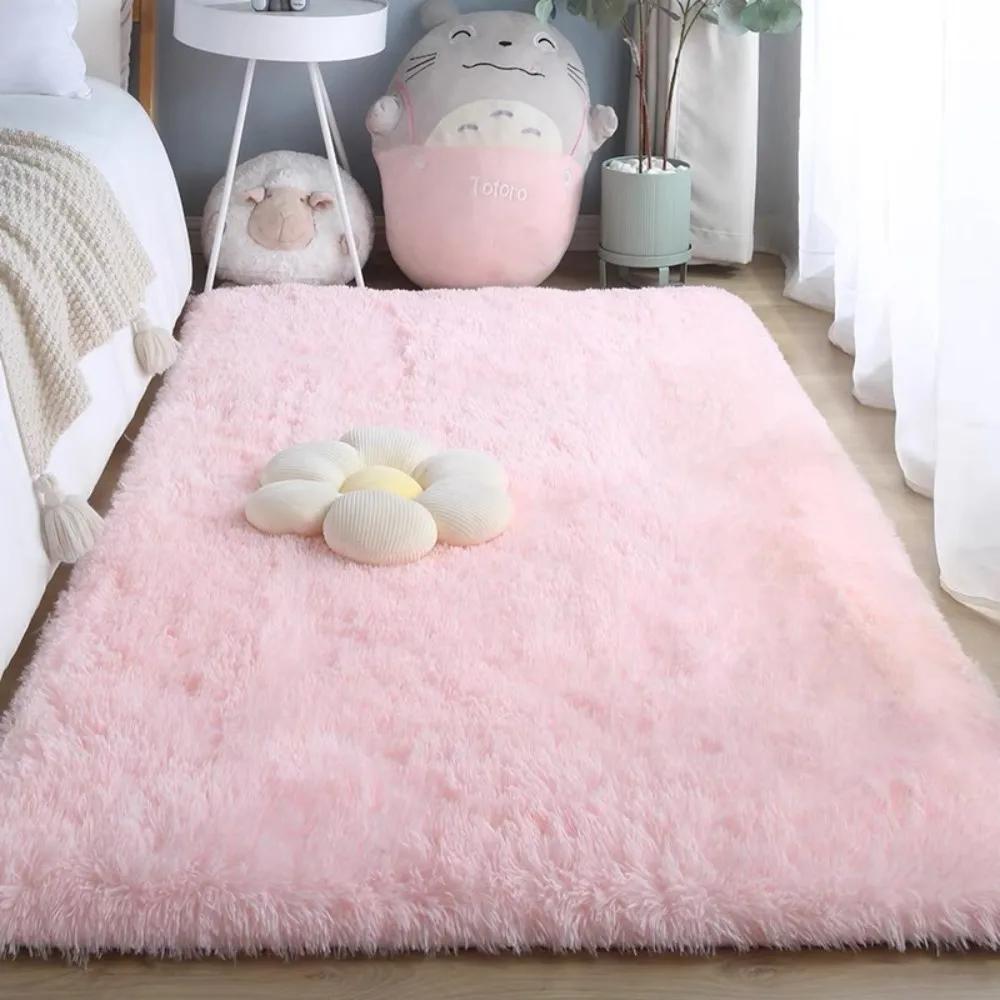 Beige Fluffy Shaggy Rug Ultra Soft Plush Non-Slip Washable Carpet for Bedroom, Living Room, Cozy Home Decor