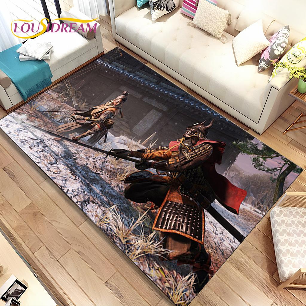 3D HD Sekiro Series Game Gamer Area Rug,Carpet Rug for Home Living Room Bedroom Sofa Doormat Decor,kids Play Non-slip Floor Mat