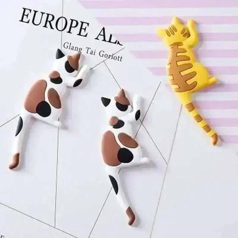 Kitchen Creative Shape Cute Hook Cartoon Refrigerator Magnet Household Cat Magnet Refrigerator Magnet Practical Accessories Tool