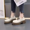 Vielseitige weiche Leder Damenschuhe im britischen Stil, neue Schnürschuhe, kleine Lederschuhe, Plateau-Sohle, Retro-Loafer, dicke Absatz-Single-Schuhe