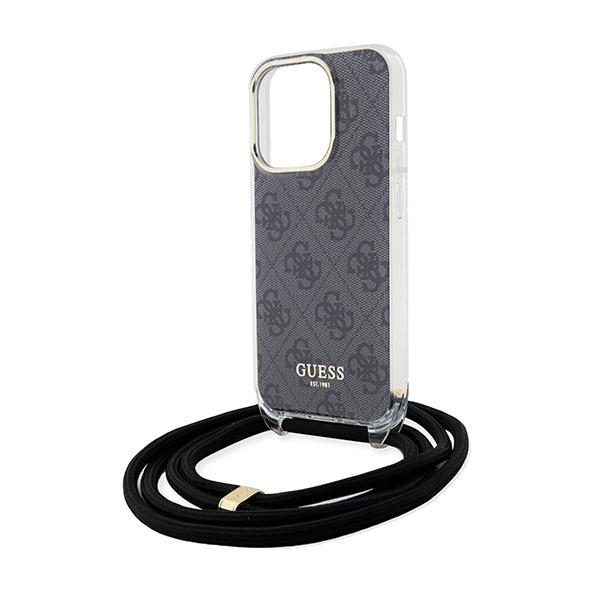Guess Guhcp15Xhc4Sek Iphone 15 Pro Max 6.7 Czarny/Black Hardcase Crossbody Cord 4G Print