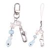 Sweet Fish and Heart Pin Keychain Elegant Phone Chain Pendant Stylish Bag Charm Fashionable Car Key Purse Decoration