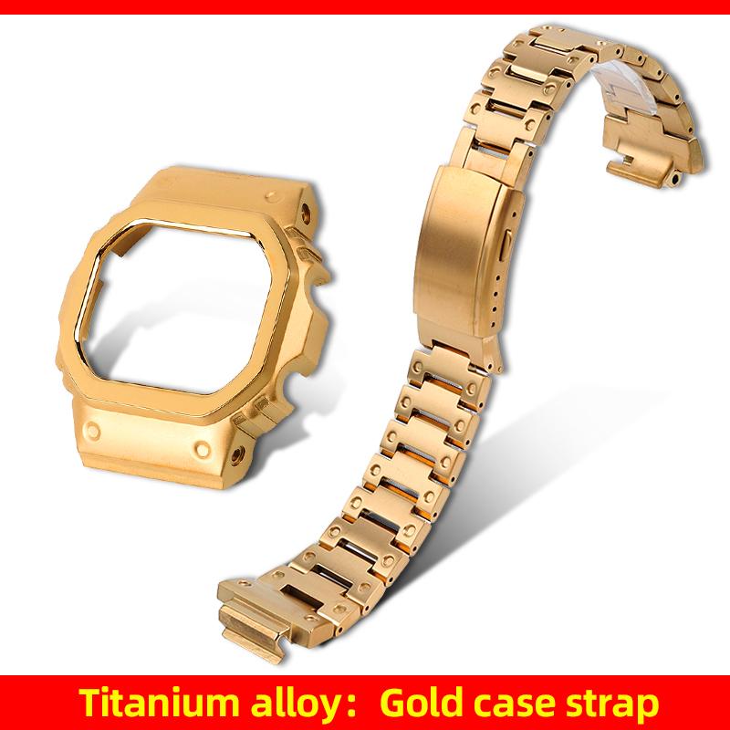 DW5600 Mod Kit Titanium case+strap For Casio G-SHOCK DW-5600 GW-B5600 GW-M5610 modification Lightweight Metal Bezel watch band
