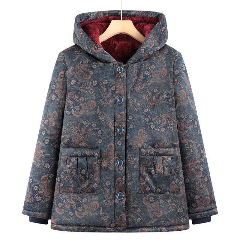 

Winter padded jacket with fleece and thicker hooded to 0 years old 0 cotton clothes plus size women 5XL [recommended 150-80kg] синий
