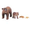 4 Stück Braunbär Wachstumszyklus Statue Realistische Detaillierte PVC Tierfigur für Zuhause Büro Party