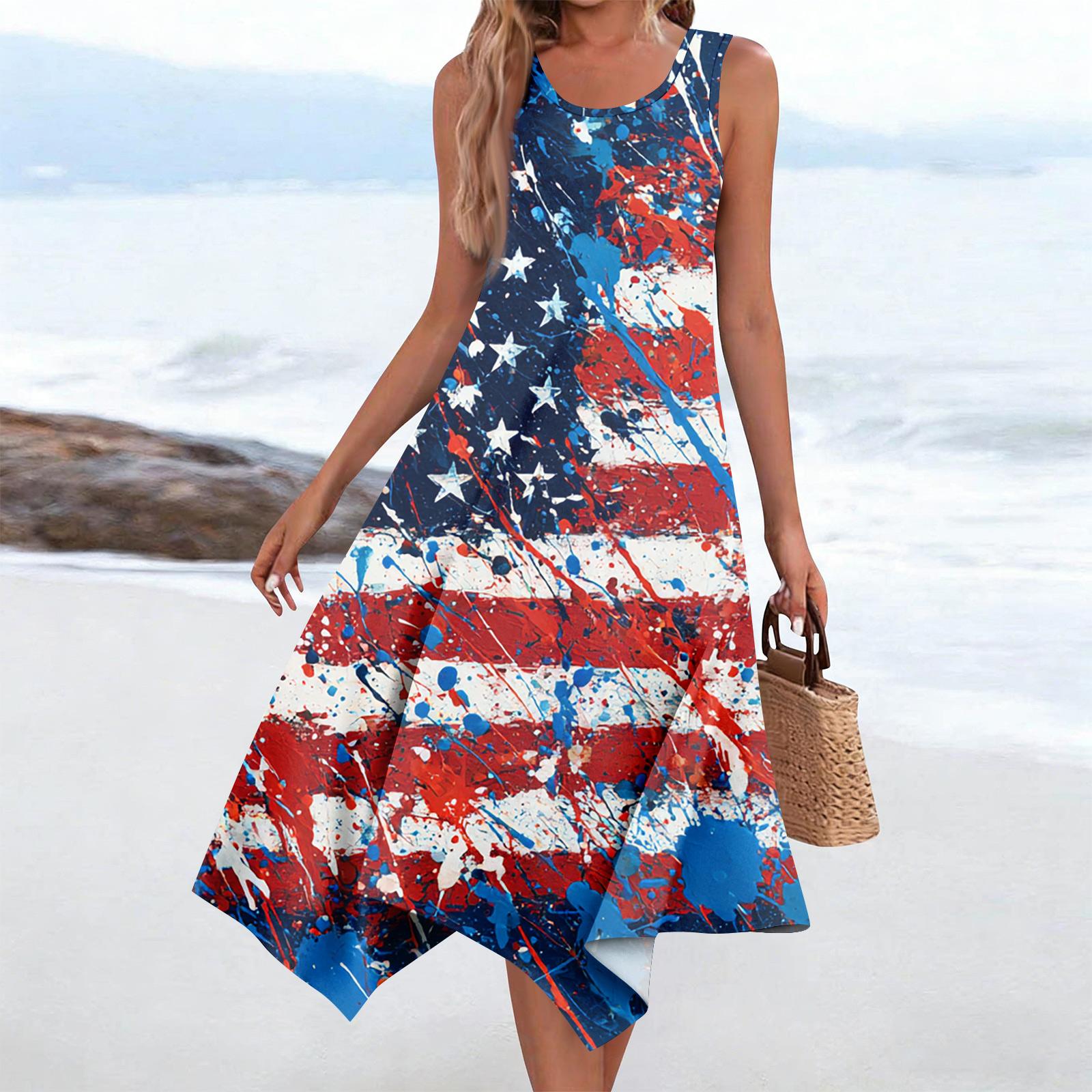 

Женское повседневное модное платье средней длины с круглым вырезом без рукавов с винтажным цветочным принтом и неровным подолом XXL чёрный