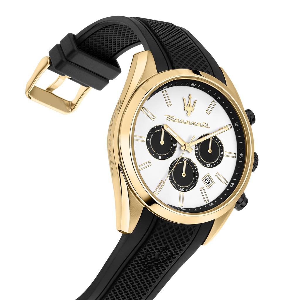 Genuine Maserati Attrazione 43mm Quartz Watch Luminous Dial 5 ATM Water Japanese Movement Year [Official Product] (Silver Gift) Men's R88511511001,