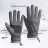 Winter Men's Warm Drawstring Skiing Gloves Anti Slip Inner Side Outdoor Cycling Waterproof Sports Gloves Touch Screen Gloves