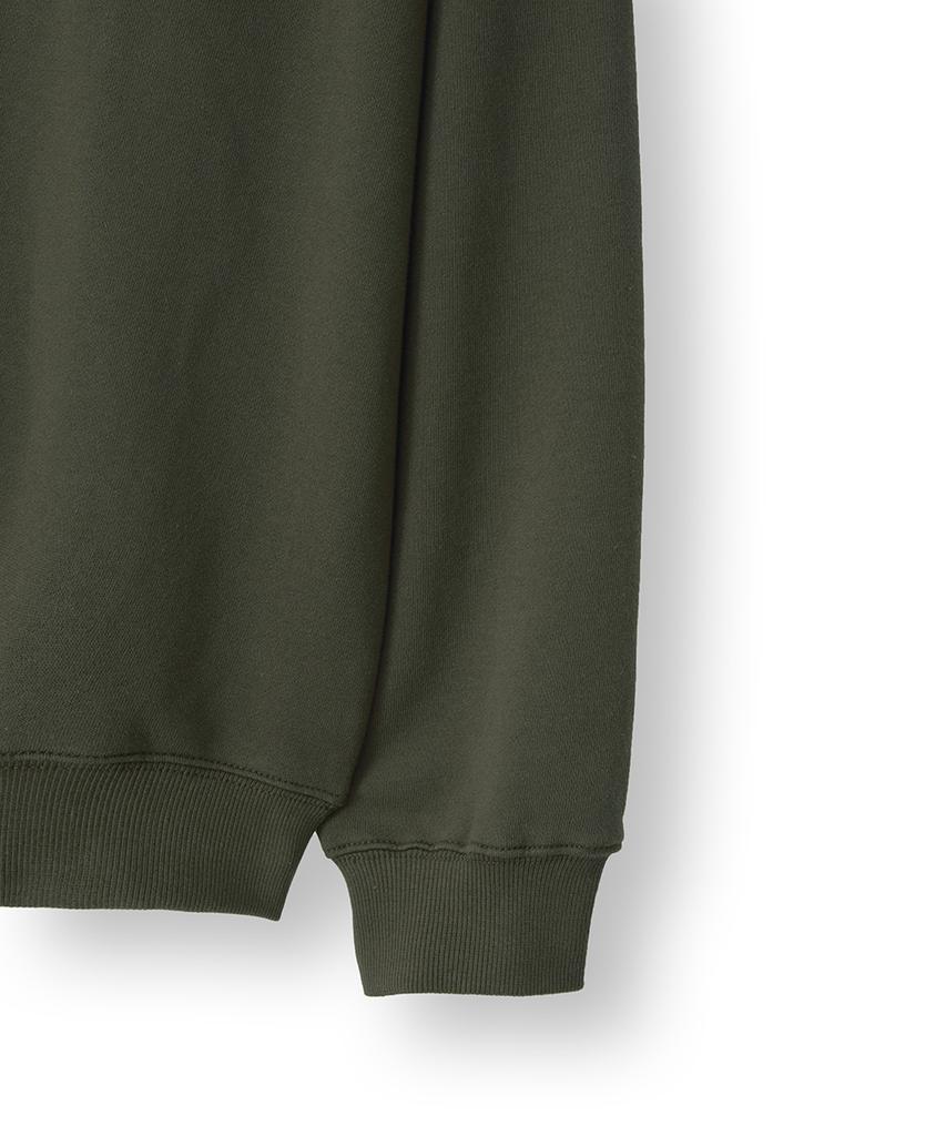 HOOVES Ring Snap Henley Neck Sweatshirt [Khaki]
