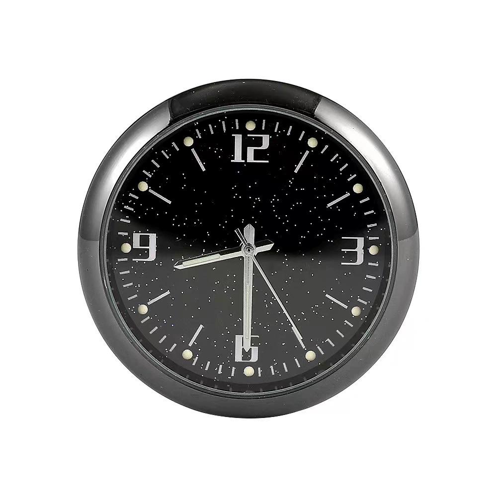 Modern Mini Quartz Dashboard Clock with Black and Green Design