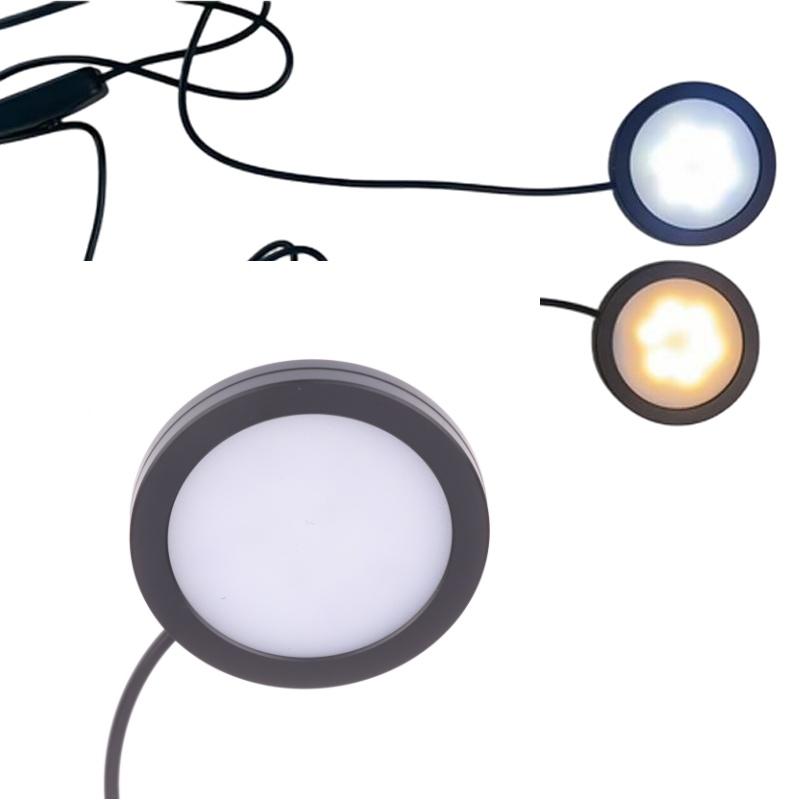 1 Pieza Para Bambú Luz Led Piezas Diy Modelo Cálido/Blanco/Neutro Negro Usb Redonda Ultra-Delgada Luz Para Bambu Lab Lámpara Kit Hardware