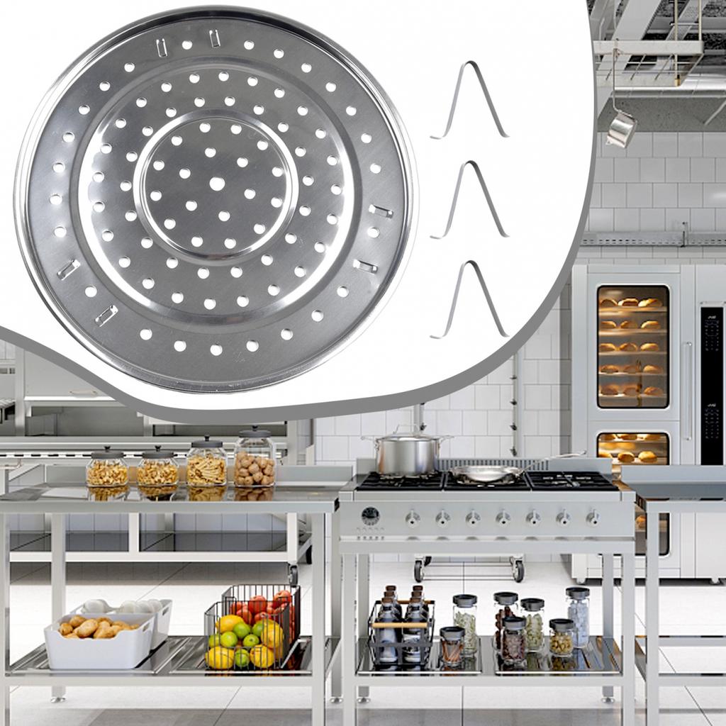 18-30cm Steaming Rack 3 Stands Rack Silver Stainless Steel