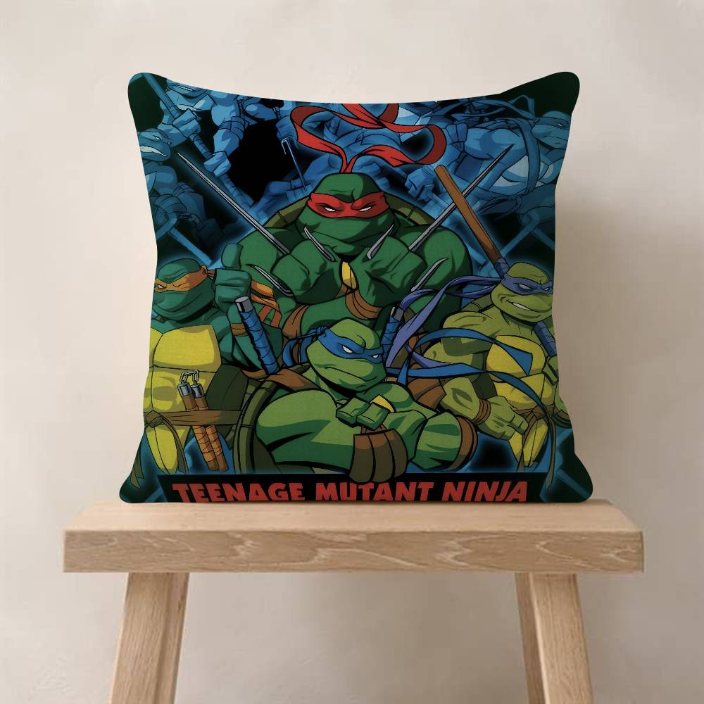 NNinja Movie TTurtles Pillow Covers Cartoon Sofa Decorative Home Doublesided Printing Short Plush Cute Cushion Cover