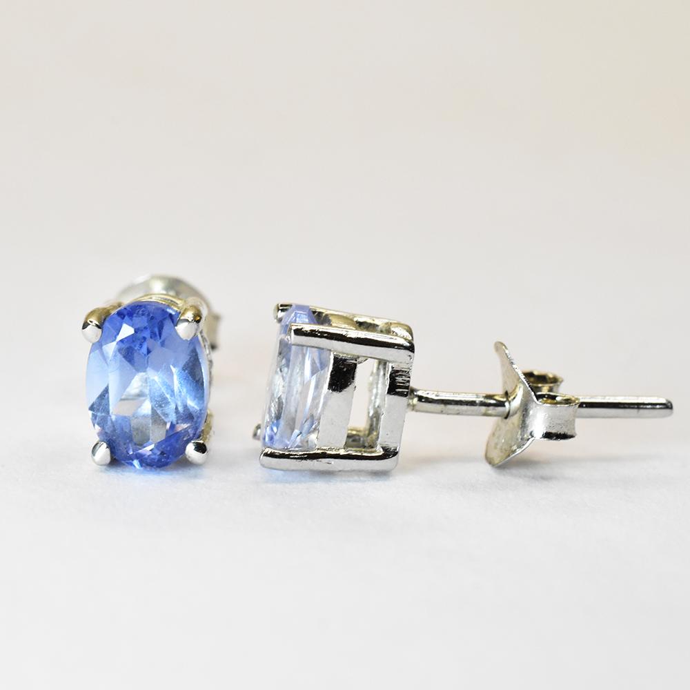 Certified 8.85 Ct Natural 925 Sterling Silver Earring Blue Sapphire GEMSTONE