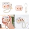 Shockproof Silicone Case With Detachable Pearls Chain for 3 Wireless Earbuds Cute 3D Bears Design
