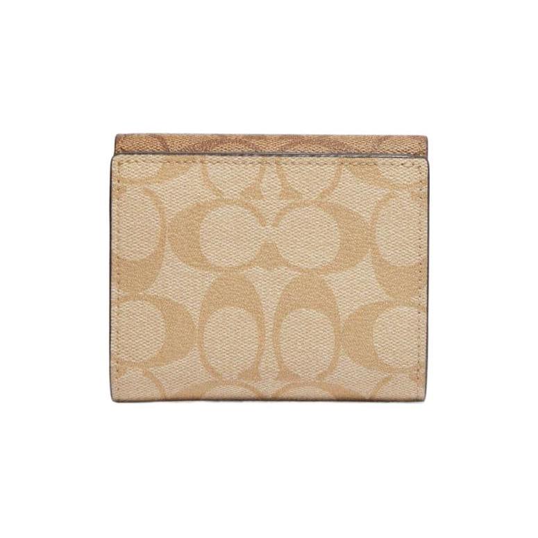 COACH Morgan Canvas Leather Wallet Small Women's Khaki (Unisex) Wallets CH387 IMU4V