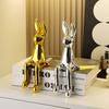 Long Ear Bunny Figurine Colorful Sitting Rabbit Statue Animal Sculpture Home Office Desktop Car Dashboard Decoration
