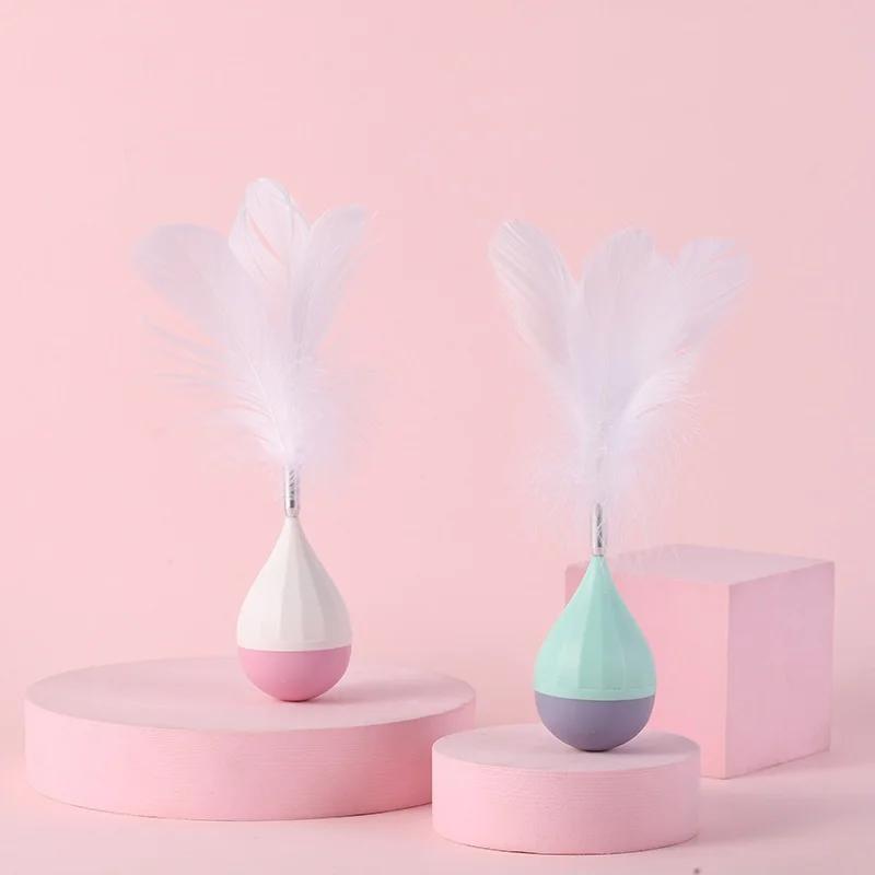 Feather Tumbler Interactive Cat Toy Pet Training Supplies Cat Dog Funny Cat Toys Pet Kitten Tumbler Fiddle with Toys