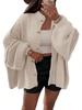 Autumn/Winter Solid Color Knit Button Cardigan with Large Sleeves - Casual Style