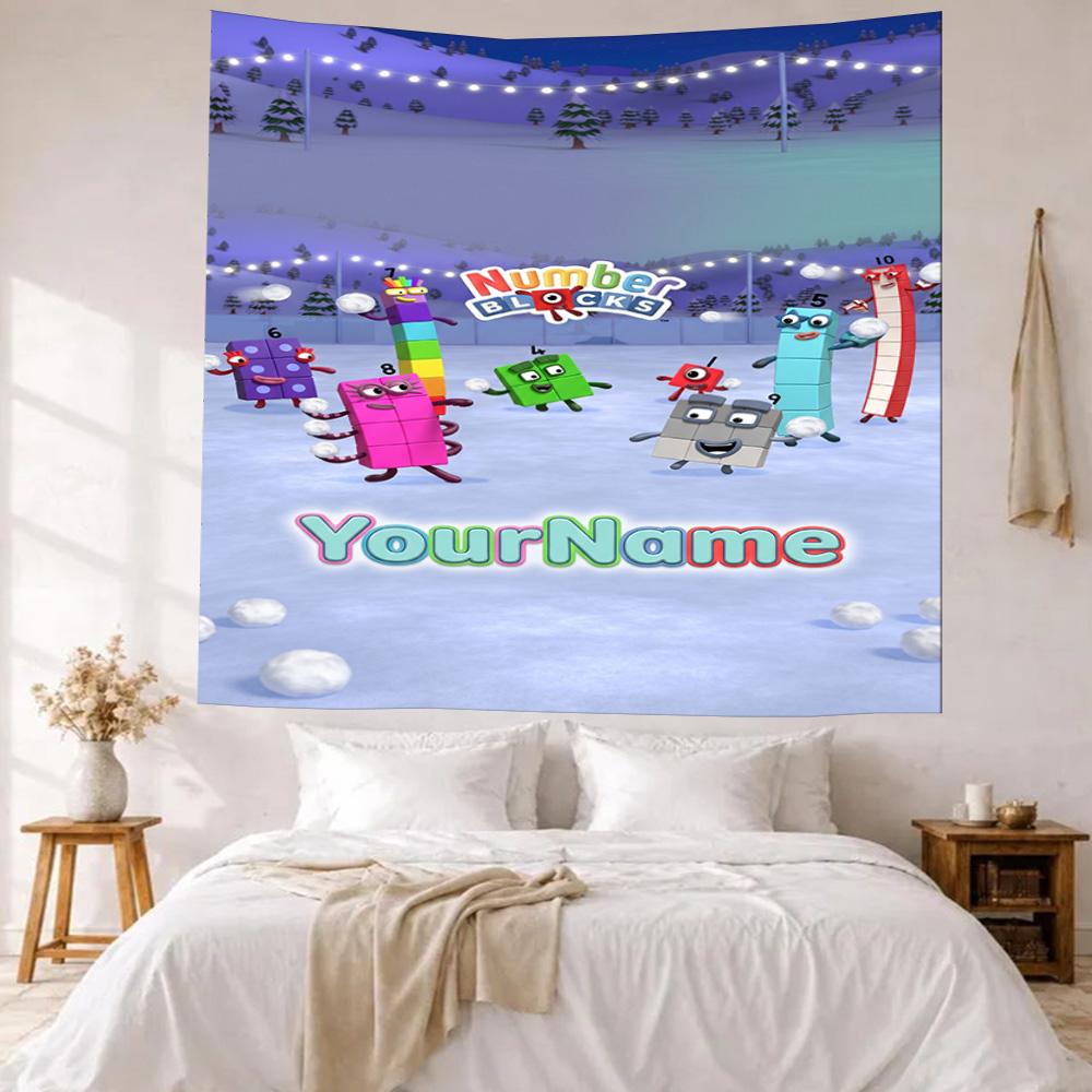 Numberblocks Custom Your Name Wall Decor Tapestry Art For Pet Memorial Birthdaywedding Party Backdrop Family Gift