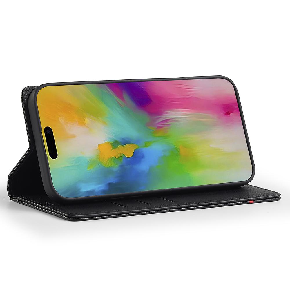 LC.IMEEKE For iPhone 17 Wallet Case Carbon Fiber Texture Leather Phone Cover