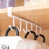 Seamless Wall-Mounted Kitchen Storage Rack with Hooks for Wardrobes and Cabinets