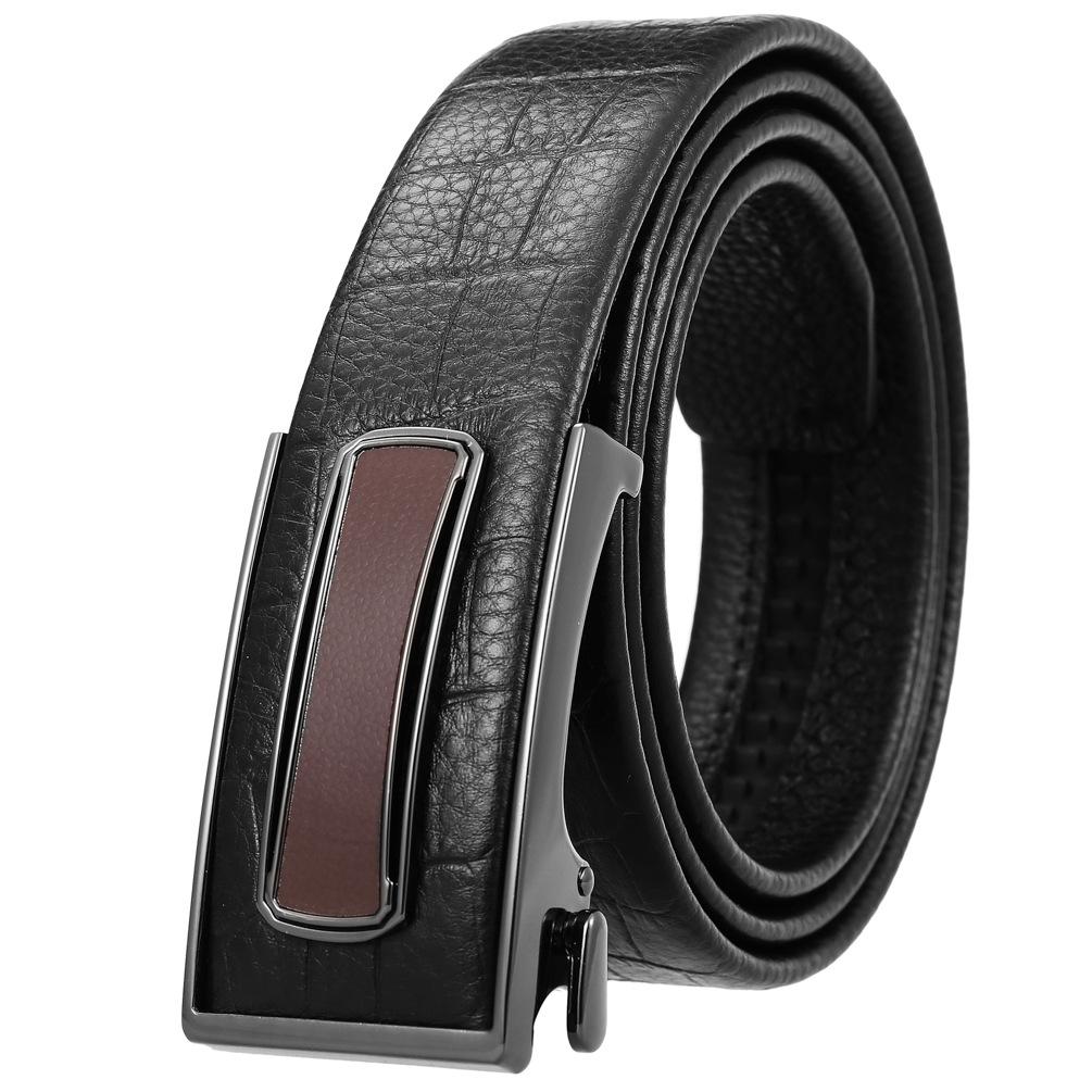 Ceinture tendance en cuir de vachette pleine fleur, boucle intérieure ceinture homme Ly36-23018-5
