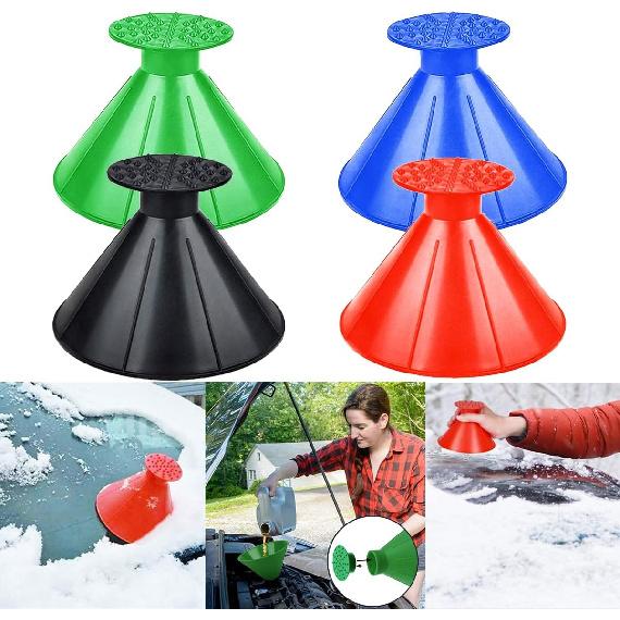2026 Car Ice Scrapers,Snow Scraper,Magical Ice Scrapers For Car Windshield,4 Pcs Portable Multifunctional Snow Remover Wiper,Upgrade 2-In-1 Refueling