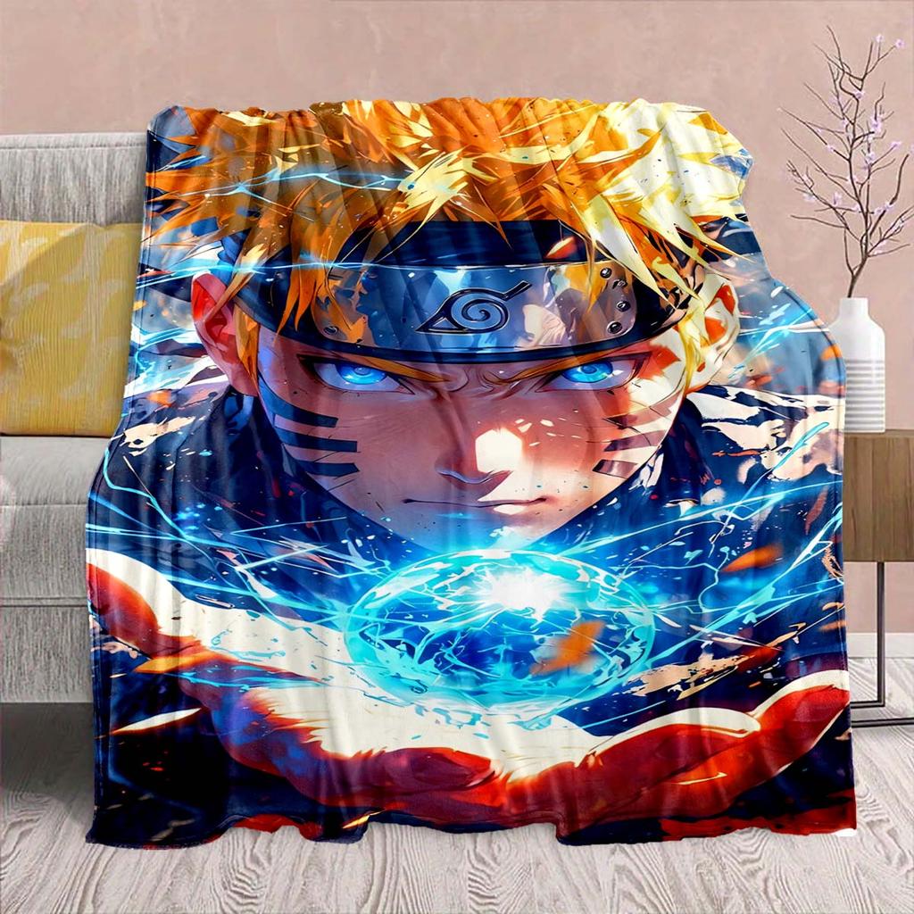 Naruto Anime Flannel Blanket - Soft Warm Perfect for Sofa, Bedding Camping Travel Office Home Decor -QJY