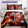 Set Lenzuola Stampa AC Milan 3 Pezzi Morbido Delicato sulla Pelle Lavabile Copripiumino e Federe Set Stagione Unica Camera da Letto