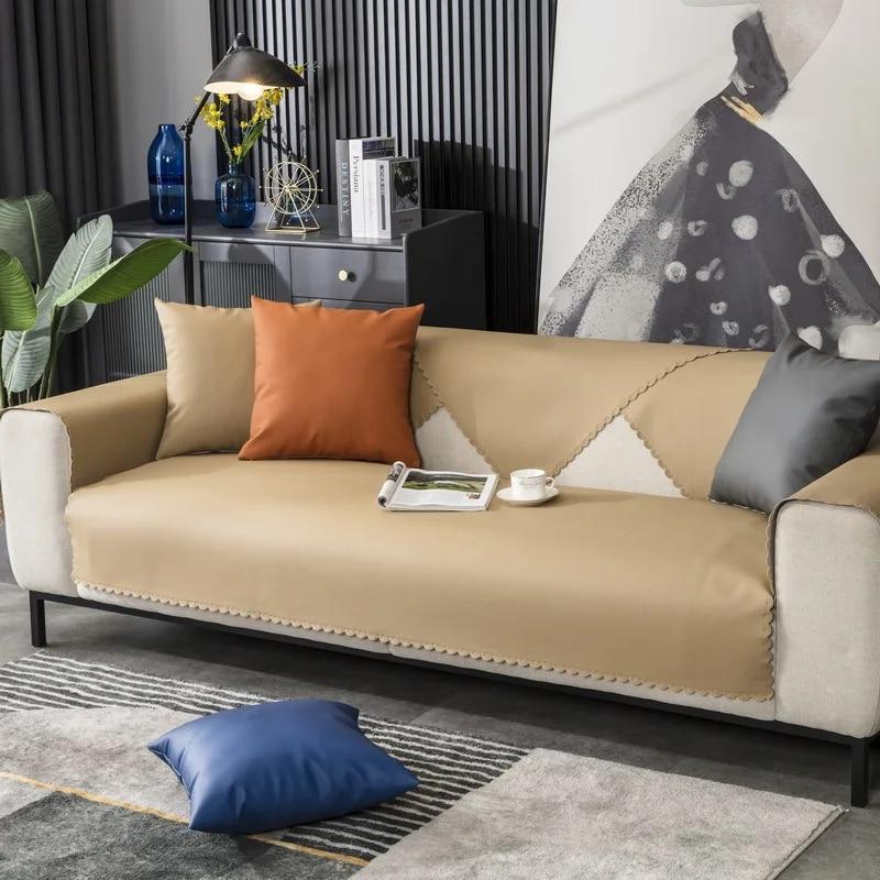 Four Seasons Universal Waterproof Sofa Cover Pet Changing Cushion Nordic Modern Solid Color Non-slip Covers for Sofa Protective