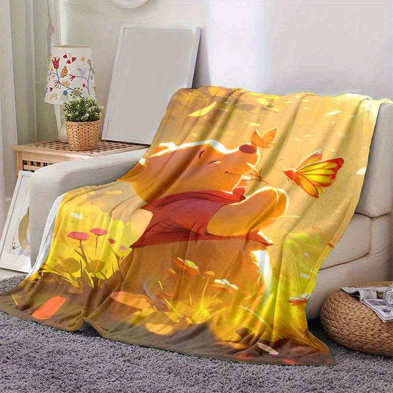 1pc Winnie the Pooh Butterflies Home Decor Blanket, Soft Throw for Couch, Bed, Travel, Camping, Car, Beach, Office Nap, Perfect Gift IdeaA087