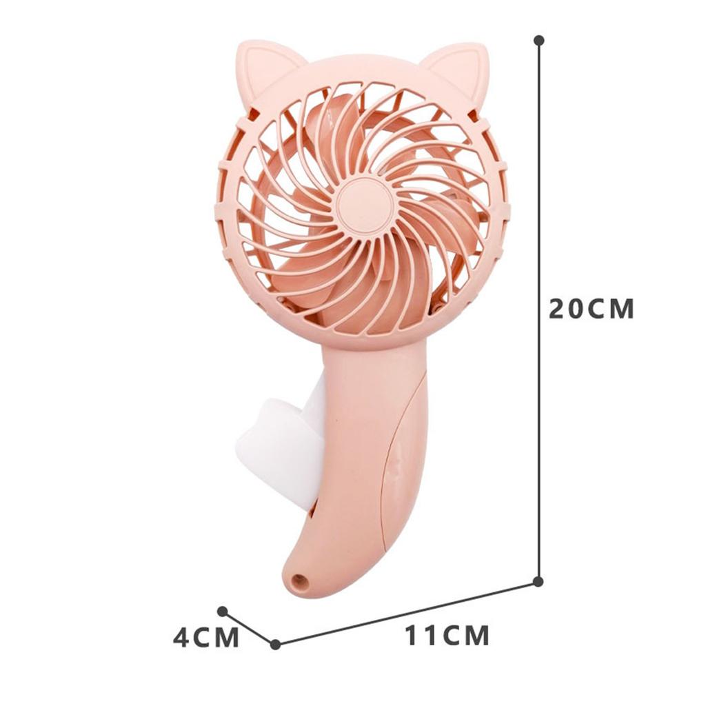 Handpresse-Fächer Cartoon Katzenohr Handventilator Ohne Batterie Manuell Kleiner Kühlventilator für Reisen Outdoor-Aktivitäten