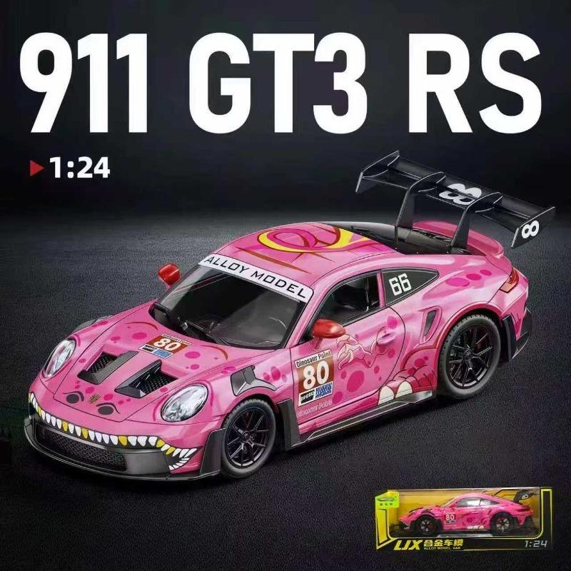 Gegoten 1:24 Gt3 Rs Tyrannosaurus Rex Kleurstelling Legering Auto Model Collectie Speelgoed Voertuig Cadeau Metaal Minatuur Voiture Hobby