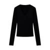 Kumikumi Gyaru Style Solid Sexy Temperament V-neck Long sleeves Shirt Women clothes Autumn Slim fit Slimming Versatile Top