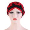 Two-Tone Patchwork Milk Silk Bandana Hat with Short Braid and Hidden Hair Wrap for Muslims