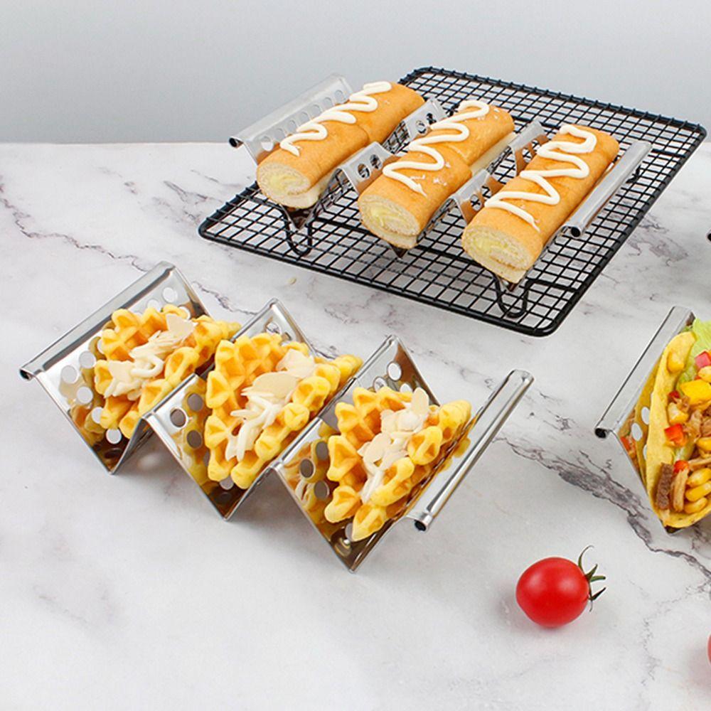 Wave Shaped with Easy-Access Handle Taco Holder Kitchen Tools Tray Plate Taco Shell Stand