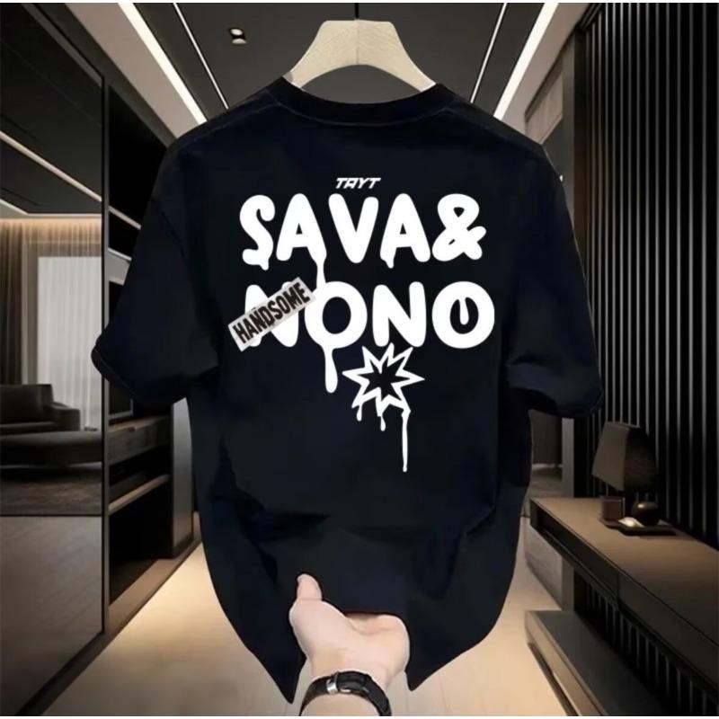 Trendy Brand Short-Sleeved Pure Cotton Men'S Printed T-Shirt Trendy Men'S And Women'S Versatile Round Neck T-Shirt Men'S