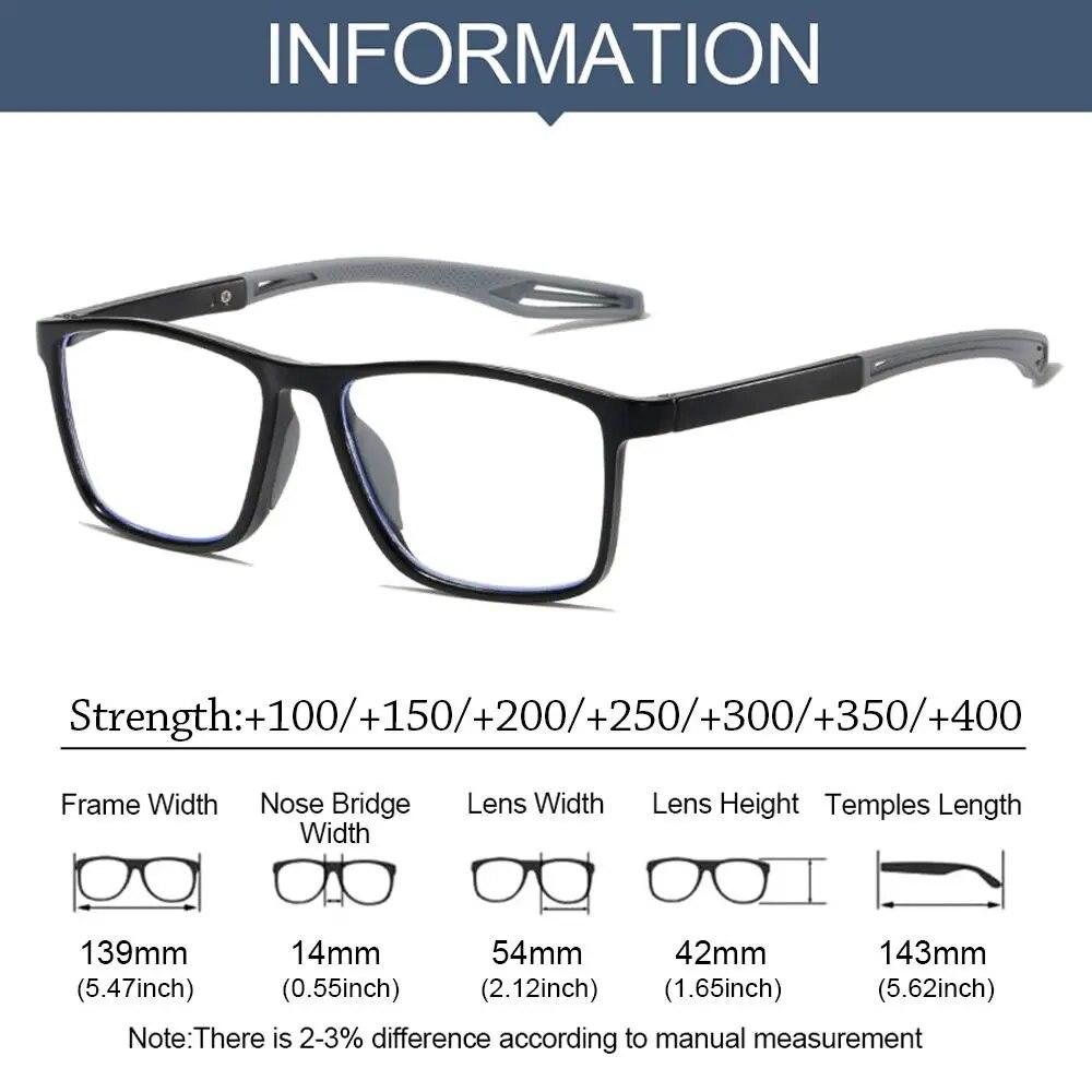 Photochromic Multifocal Anti-blue Light Reading Glasses Men Women Ultralight TR90 Sport Presbyopia Eyeglasses Far Sight To +4.0