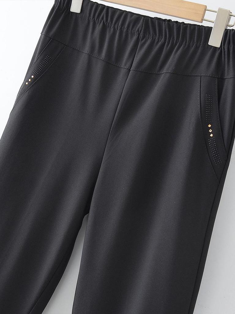 Spring & Fall Women's Straight-Leg Pants for Middle-Aged & Elderly - Mom & Grandma Casual Loose Fit