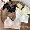 Traceless cool feeling cross halter beautiful back underwear women's thin thin shoulder straps suspenders gather summer tube top integrated bra
