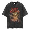 Animal Printed T Shirt Men Retro Washed 100% Cotton Tops Tees Harajuku Tshirt Streetwear Male Acid T-shirts Unisex