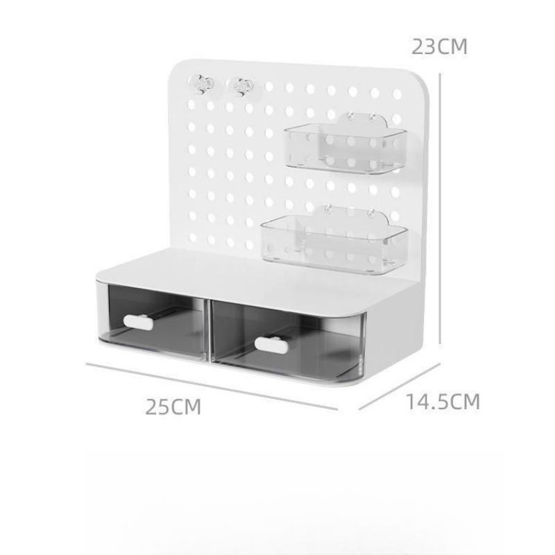 Desktop Perforated Board Storage Box With Drawer Stationery Organizer Sorting Rack Dormitory Office Pen Holder Cosmetics Storage